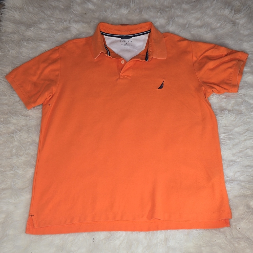 Nautica Men's Orange Polo Shirt